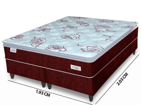 Cama Box King Size Plumatex Destiny Vinho e Branco