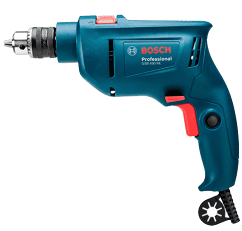 Furadeira Bosch azul.