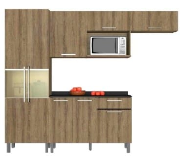 Ilustração de cozinha compacta itatiaia marrom