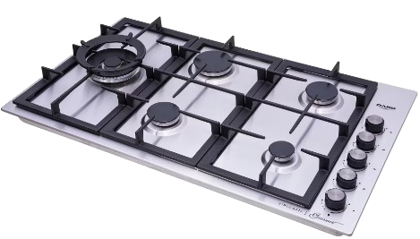 Cooktop a Gás 5 Bocas com Mesa de Aço Inox Escovado Dako Diplomata Gourmet 220V