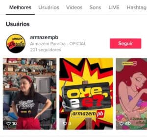 perfil do armazém pb no tik tok