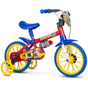 Bicicleta Nathor Fireman Aro 12 Azul Vermelho Amarelo