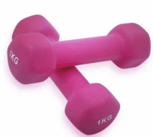 Kit 2 Halteres em Ferro Fundido Revestido com Neoprene Pelegrin PEL-01DB 1kg - Rosa